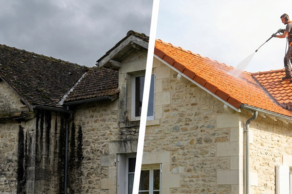 Démoussage toiture et traitement anti mousse hydrofuge